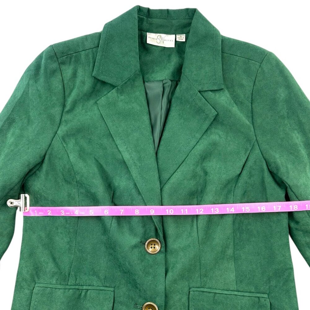 Studio Works Green Suede Blazer - Picture 7 of 8